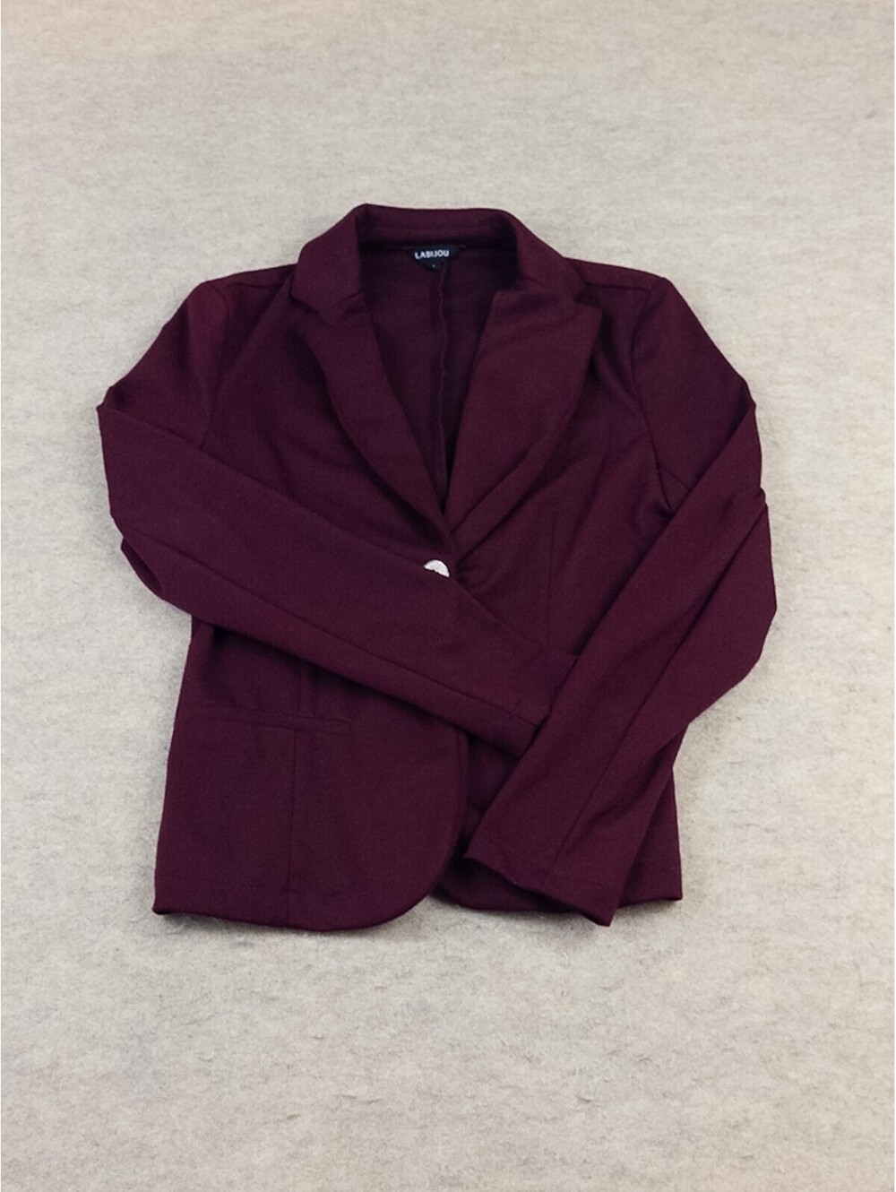 Labijou Women's Burgundy Single Button Blazer, Size Small